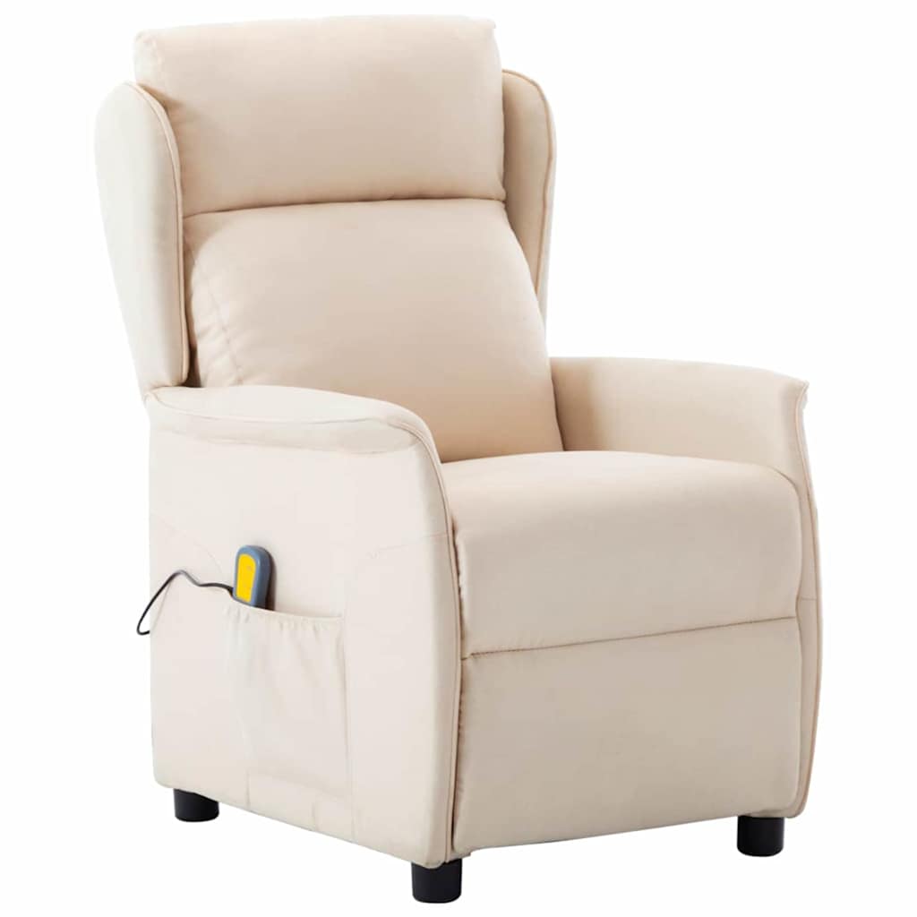 Massagestoel met kussen Crème 93.5 x 67.5 x 101.5 cm Stof