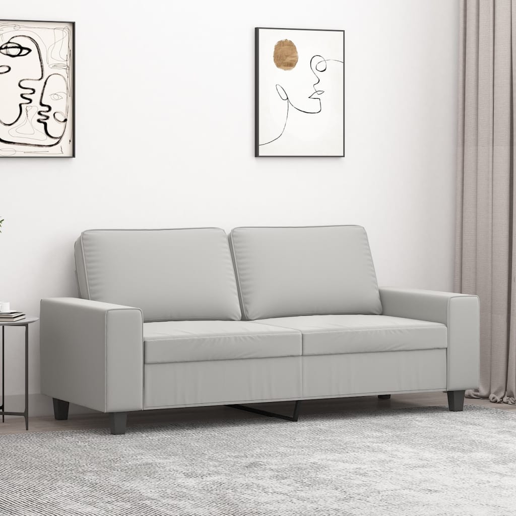 Tweezitsbank 140 cm microvezelstof lichtgrijs