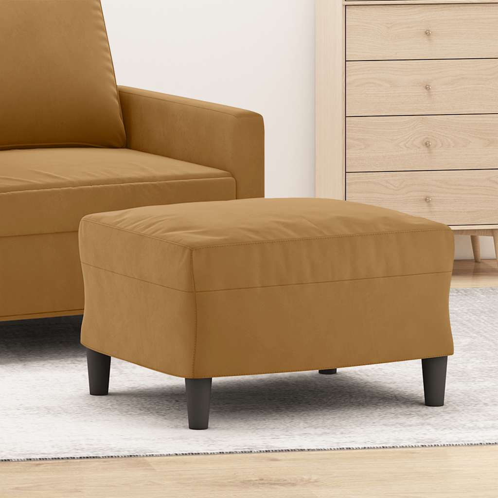 Voetenbank 60x50x41 cm fluweel bruin