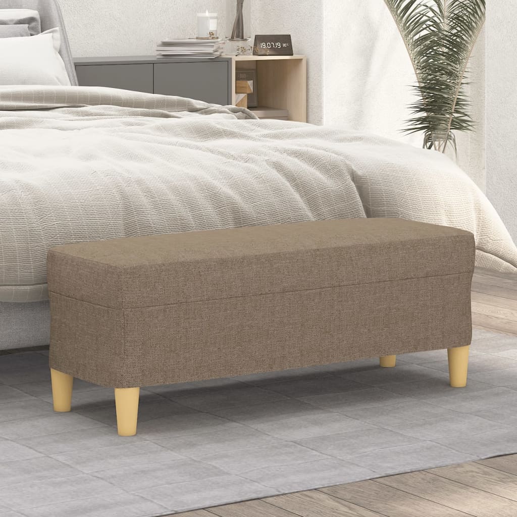Bankje 100x35x41 cm stof taupe – afbeelding 1
