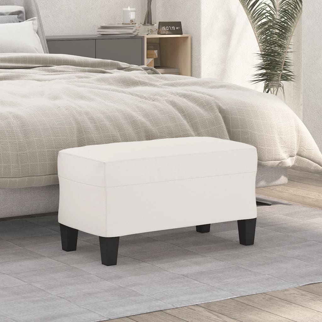 Bankje 70x35x41 cm microvezelstof beige – afbeelding 1