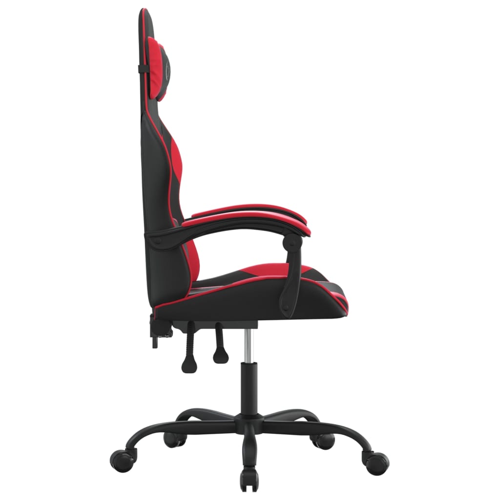 Gamestoel draaibaar kunstleer zwart en rood – afbeelding 4