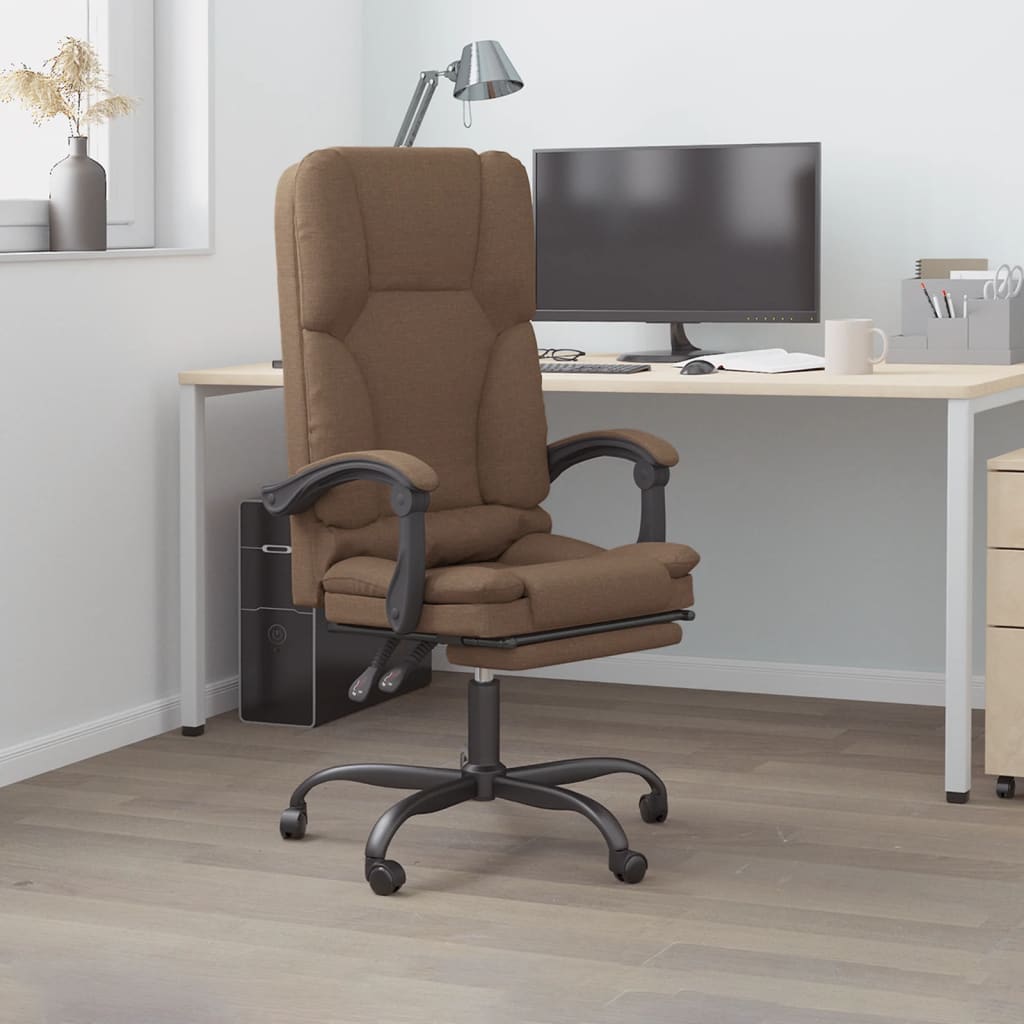 Kantoorstoel massage verstelbaar stof bruin – afbeelding 1