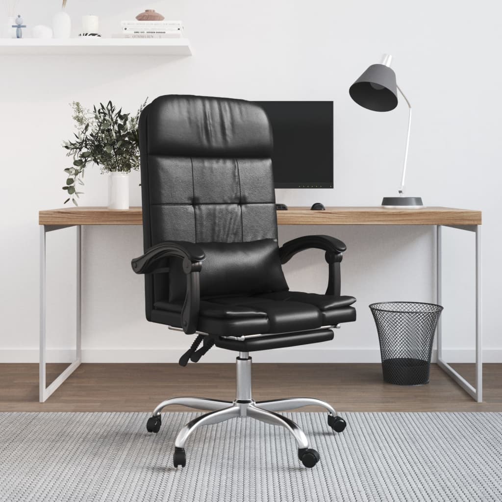 Massage Relaxfauteuil voor op kantoor zwart kunstleer