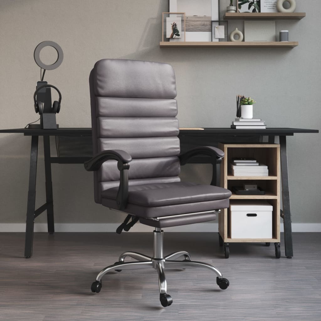 Massage Relaxfauteuil voor op kantoor grijs kunstleer