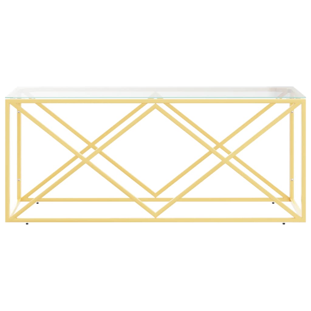 Salontafel 110x45x45 cm roestvrij staal en glas – afbeelding 3