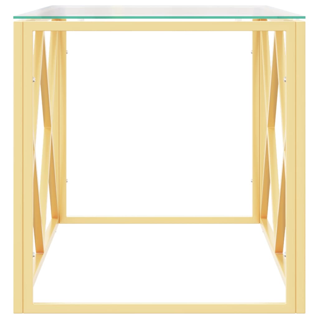 Salontafel 110x45x45 cm roestvrij staal en glas – afbeelding 4