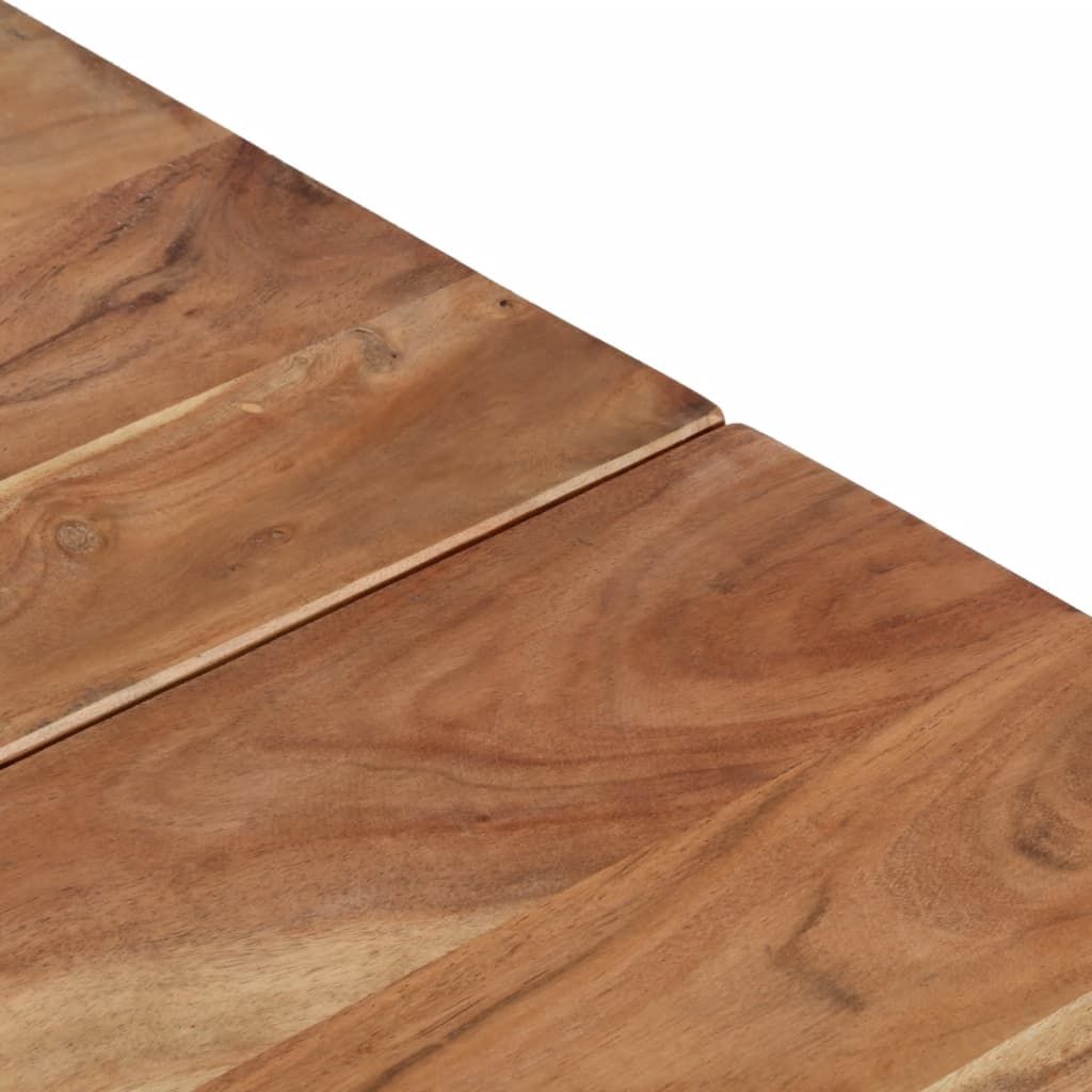 Salontafel roestvrij staal en massief acaciahout zilverkleurig – afbeelding 8