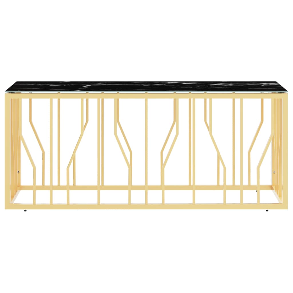 Salontafel 110x45x45 cm roestvrij staal en glas goudkleurig – afbeelding 3