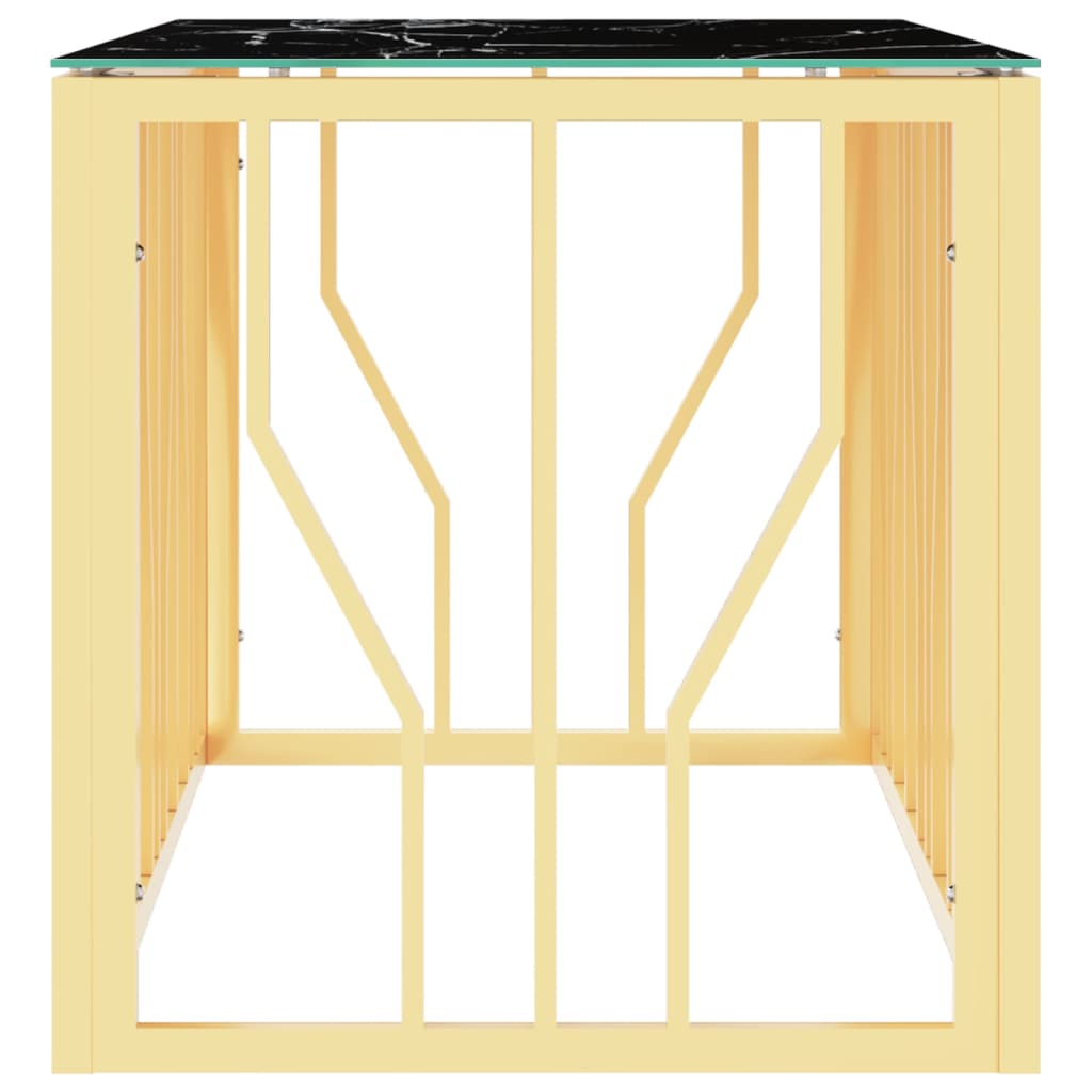Salontafel 110x45x45 cm roestvrij staal en glas goudkleurig – afbeelding 4