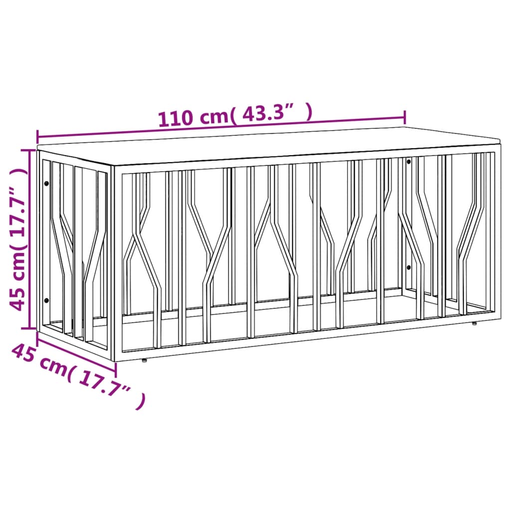 Salontafel roestvrij staal en massief gerecycled hout zilver – afbeelding 6