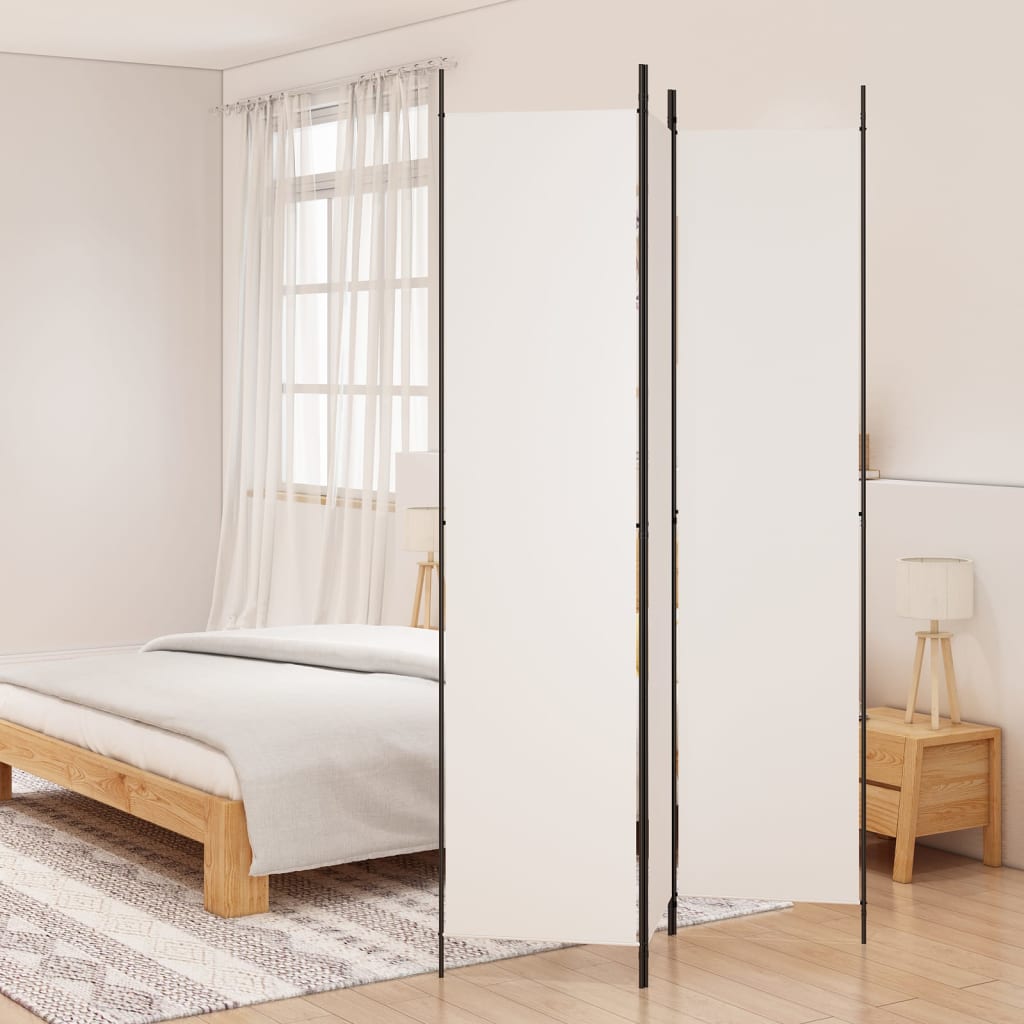 Kamerscherm met 3 panelen 150x220 cm stof wit – afbeelding 1