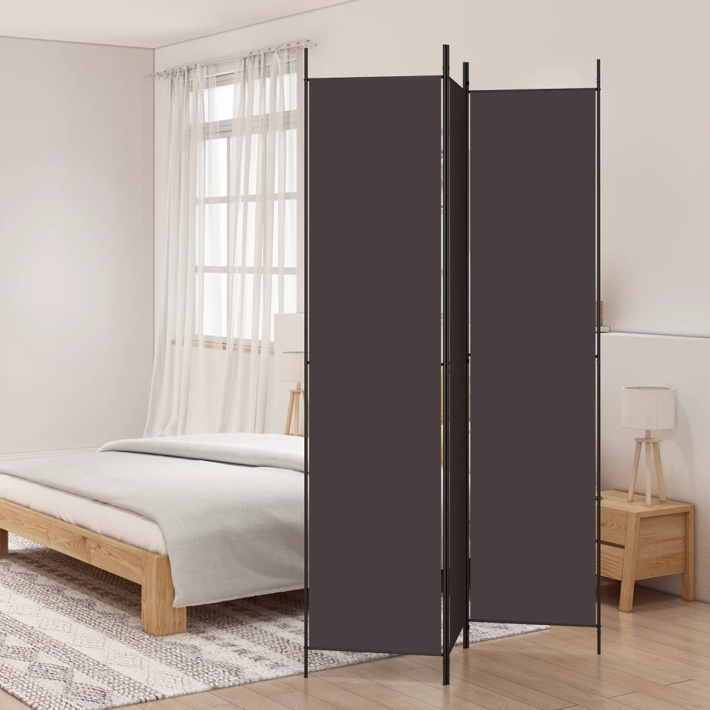 Kamerscherm met 3 panelen 150x220 cm stof bruin