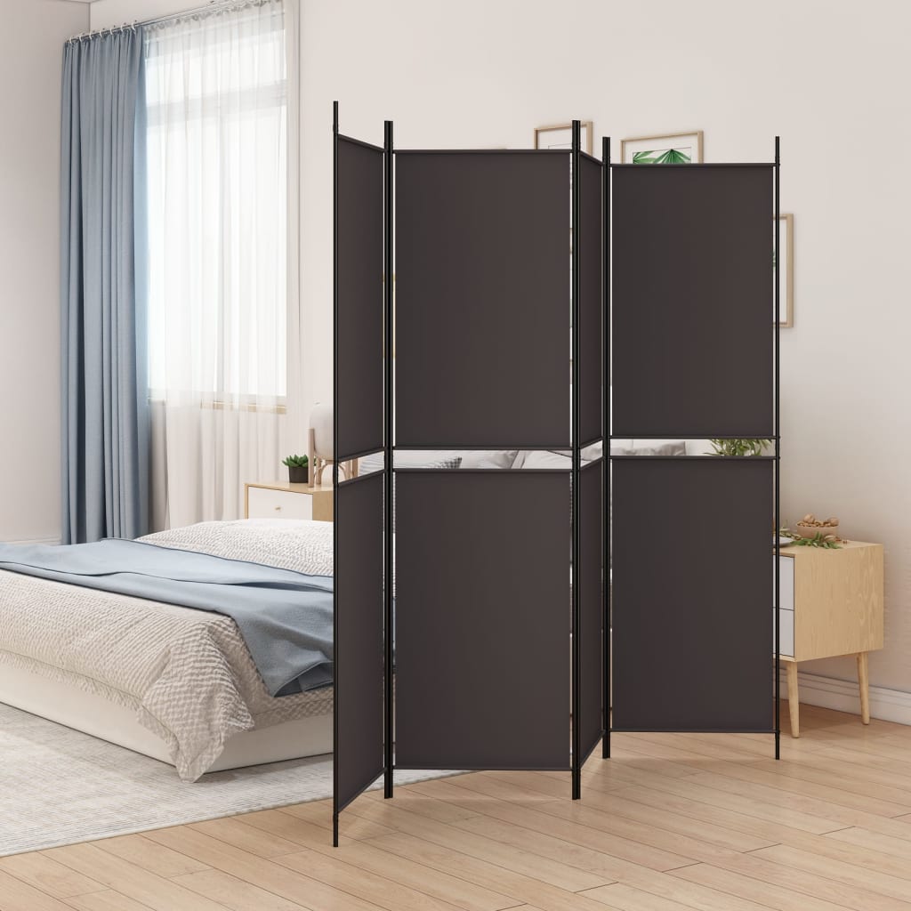 Kamerscherm met 4 panelen 200x200 cm stof bruin – afbeelding 1