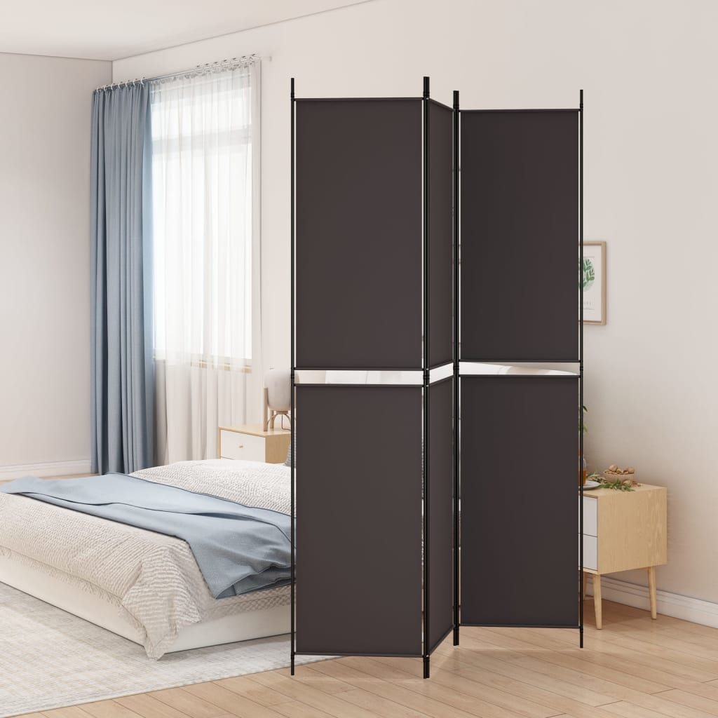 Kamerscherm met 3 panelen 150x220 cm stof bruin – afbeelding 1