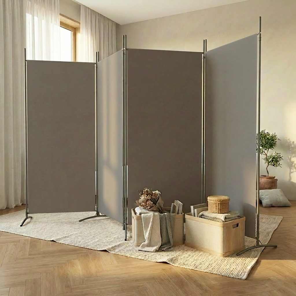 Kamerscherm met 4 panelen 346x180 cm stof antracietkleurig – afbeelding 1