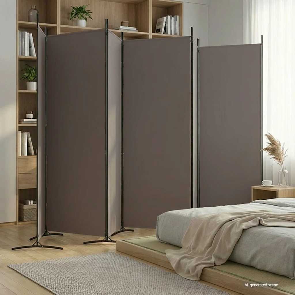 Kamerscherm met 6 panelen 520x180 cm stof antracietkleurig