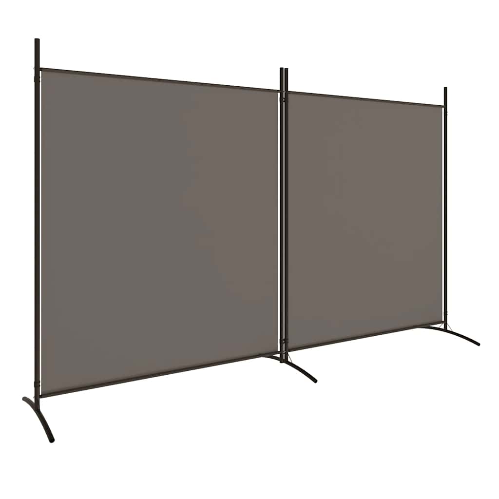 Kamerscherm met 2 panelen 346x180 cm stof antracietkleurig – afbeelding 2