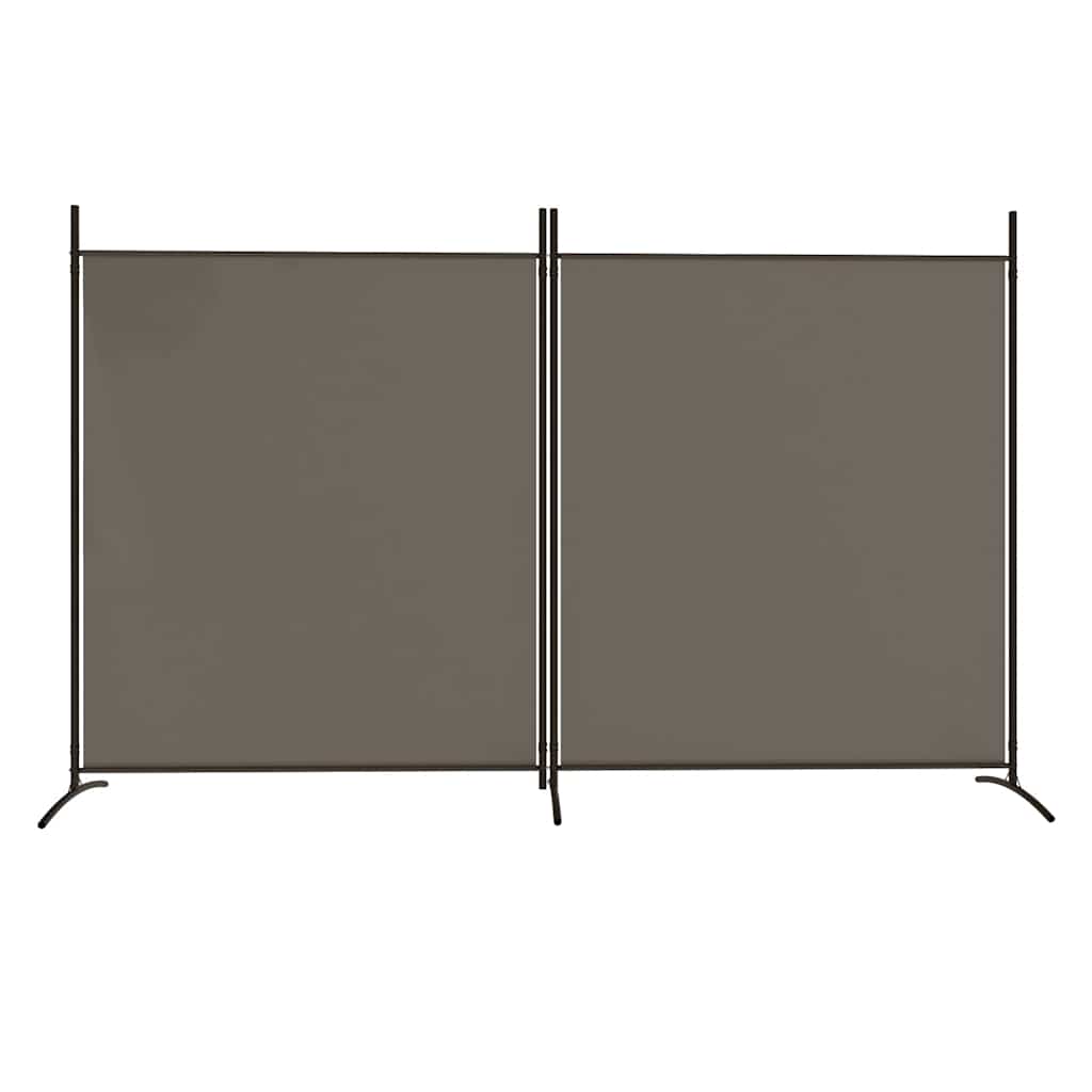 Kamerscherm met 2 panelen 346x180 cm stof antracietkleurig – afbeelding 3