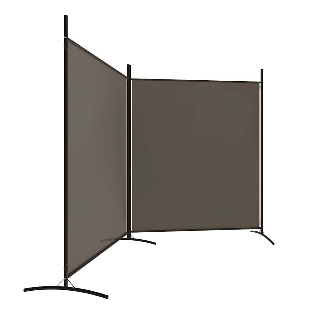 Kamerscherm met 2 panelen 346x180 cm stof antracietkleurig – afbeelding 4