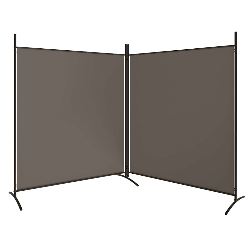 Kamerscherm met 2 panelen 346x180 cm stof antracietkleurig – afbeelding 5