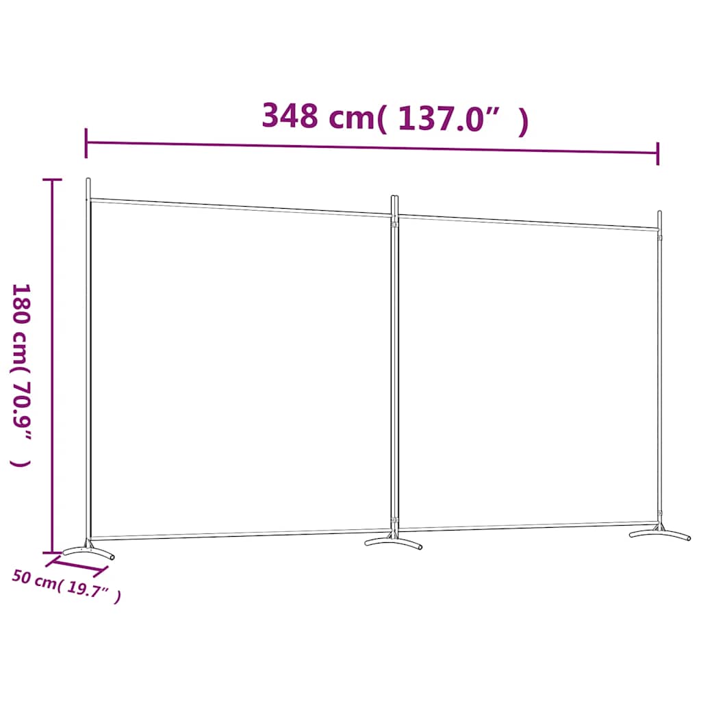 Kamerscherm met 2 panelen 346x180 cm stof antracietkleurig – afbeelding 8