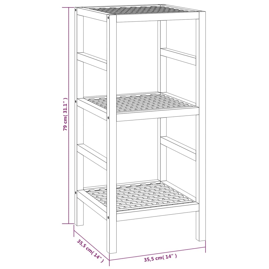 Badkamerrekje 35,5x35,5x79 cm massief walnotenhout – afbeelding 7