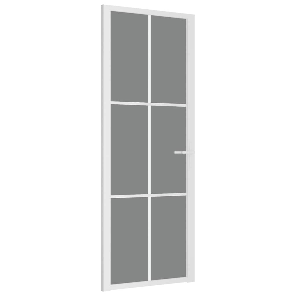 Binnendeur 76x201,5 cm ESG-glas en aluminium wit – afbeelding 2