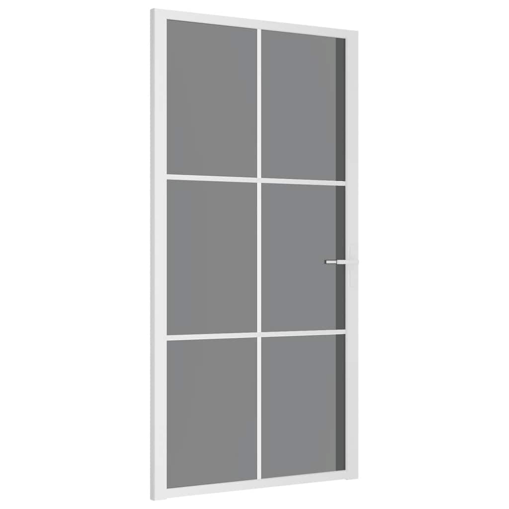 Binnendeur 102,5x201,5 cm ESG-glas en aluminium wit – afbeelding 2