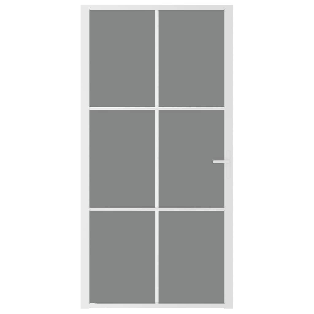 Binnendeur 102,5x201,5 cm ESG-glas en aluminium wit – afbeelding 3