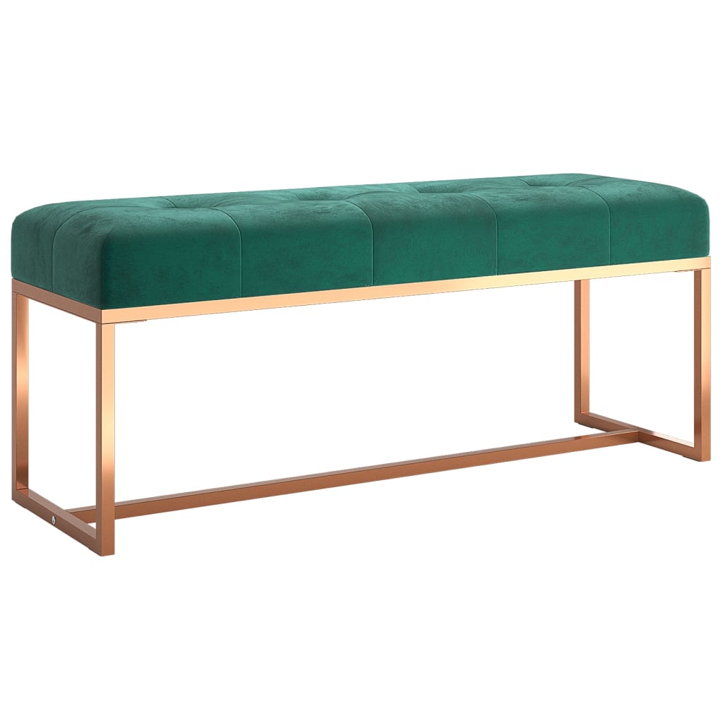 Bankje 110x36x45 cm fluweel donkergroen – afbeelding 2