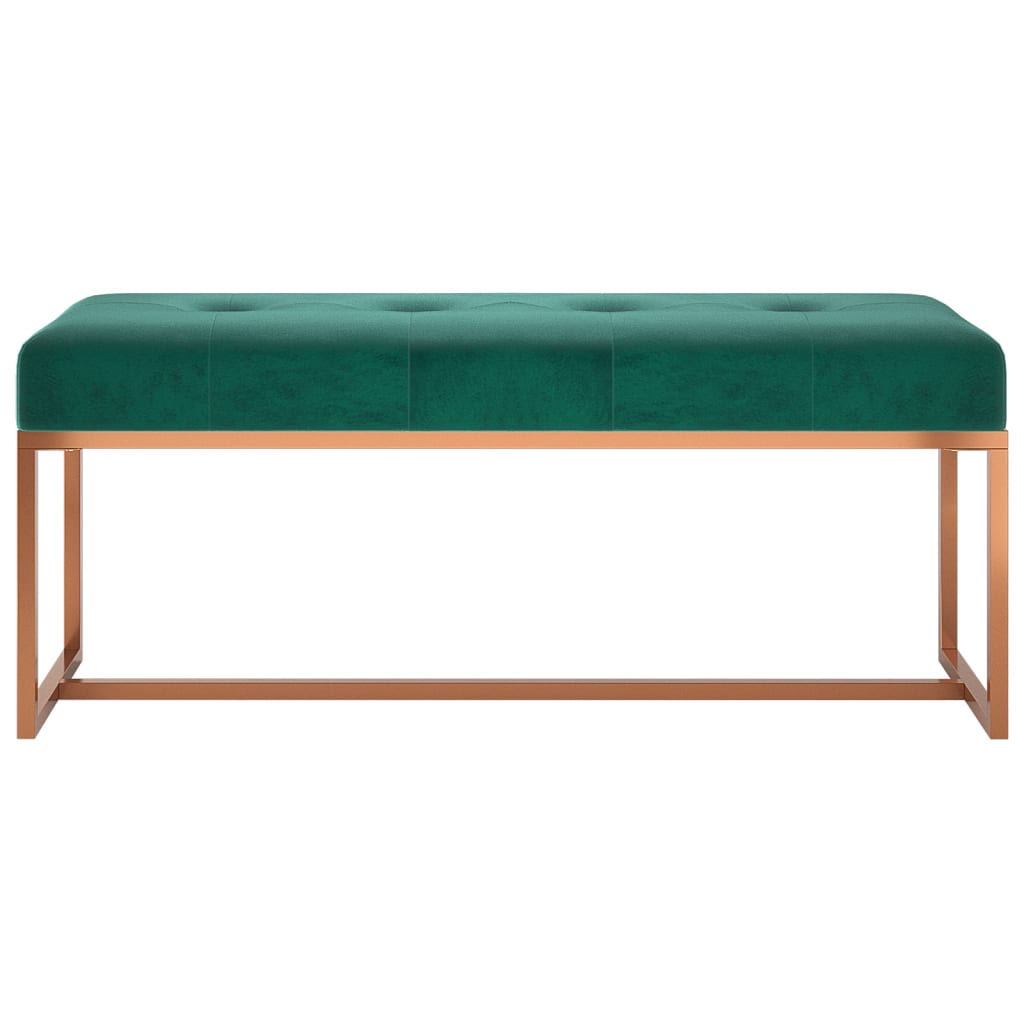 Bankje 110x36x45 cm fluweel donkergroen – afbeelding 3