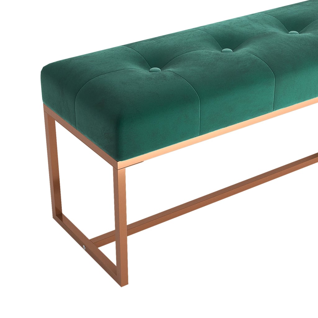 Bankje 110x36x45 cm fluweel donkergroen – afbeelding 5