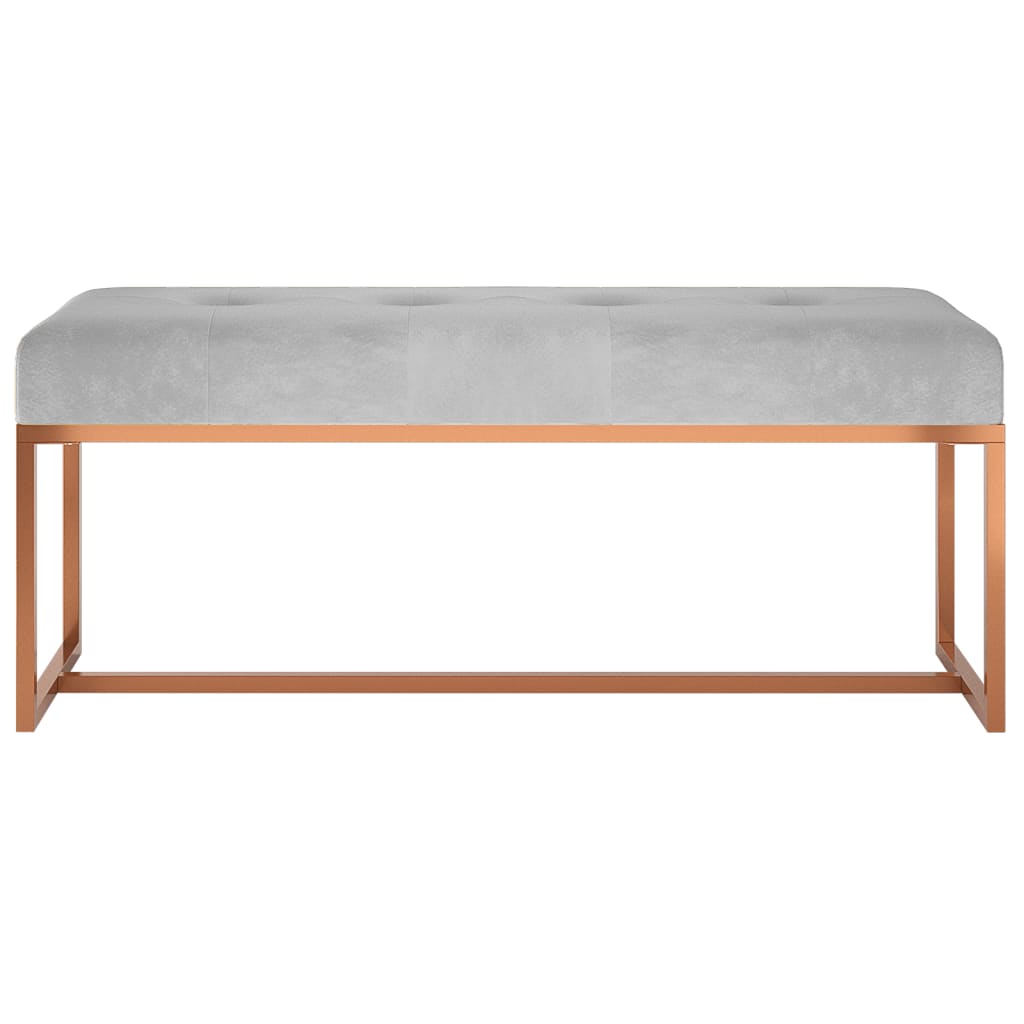 Bankje 110x36x45 cm fluweel grijs – afbeelding 3