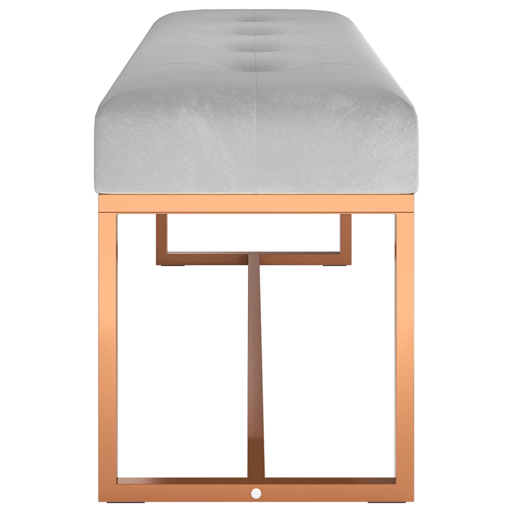 Bankje 110x36x45 cm fluweel grijs – afbeelding 4