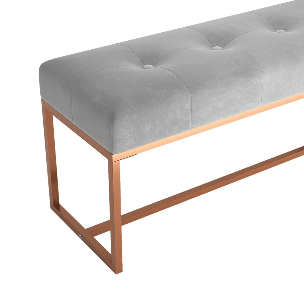 Bankje 110x36x45 cm fluweel grijs – afbeelding 5