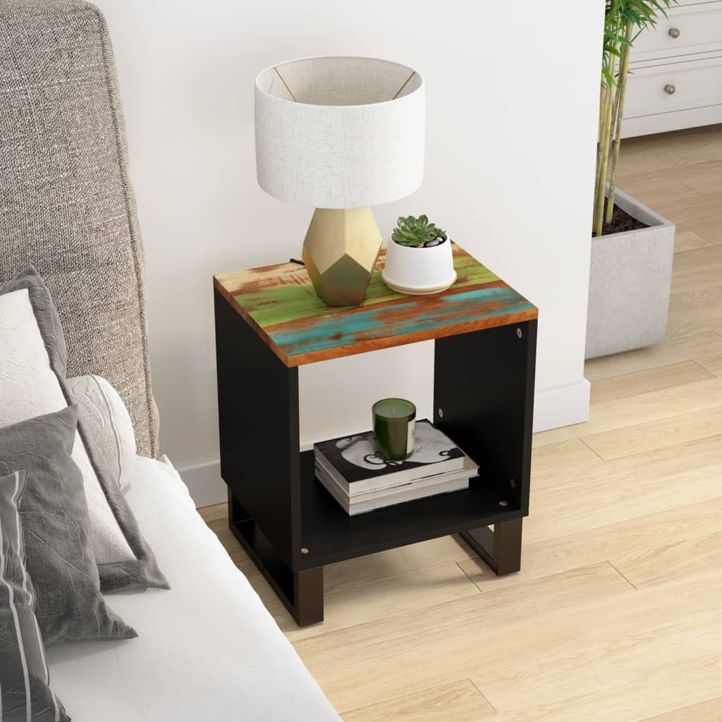 Salontafel 40x31x46 cm massief gerecycled hout en bewerkt hout – afbeelding 1
