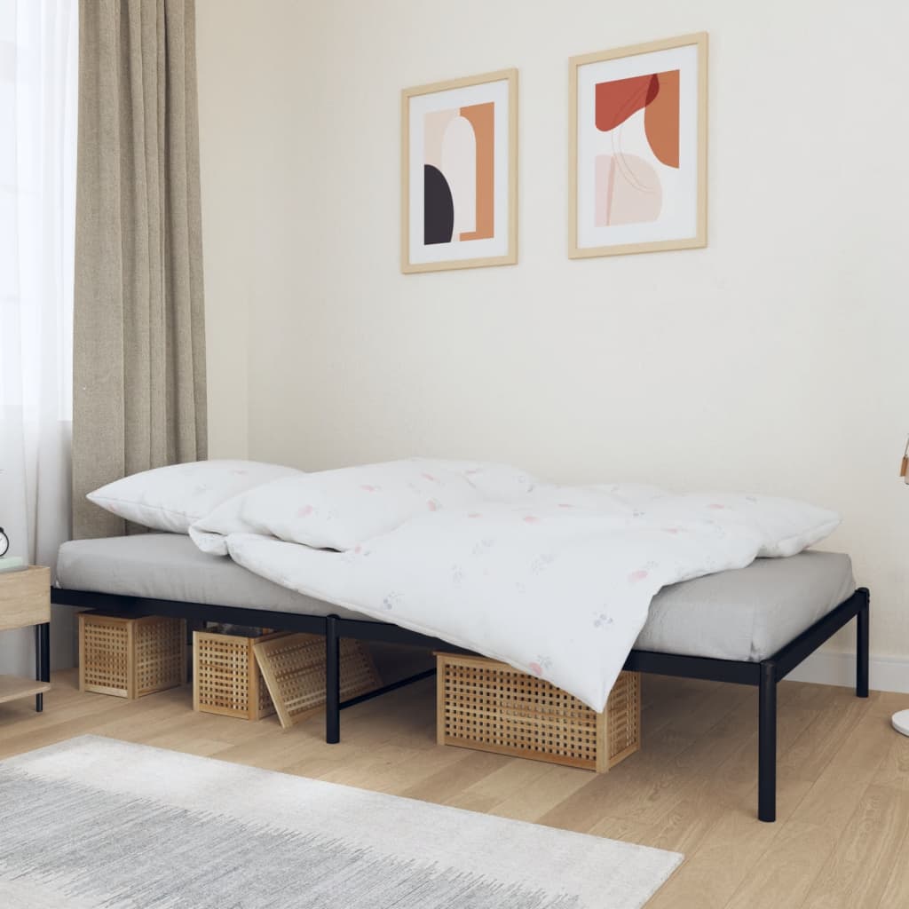 Bedframe metaal zwart 107x203 cm – afbeelding 1