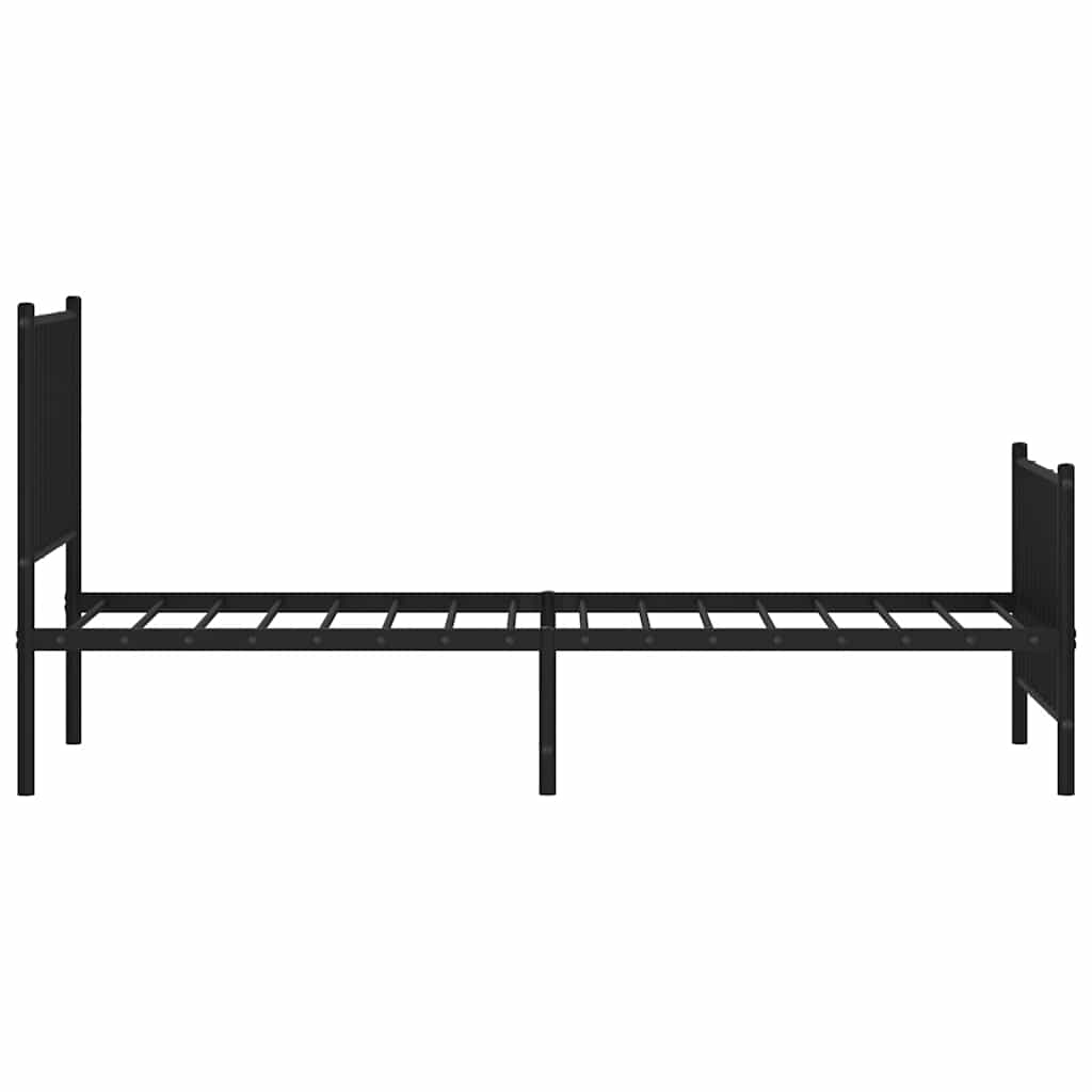 Bedframe met hoofd- en voeteneinde metaal zwart 75x190 cm – afbeelding 6