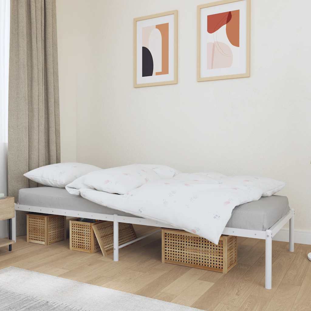 Bedframe metaal wit 80x200 cm – afbeelding 1