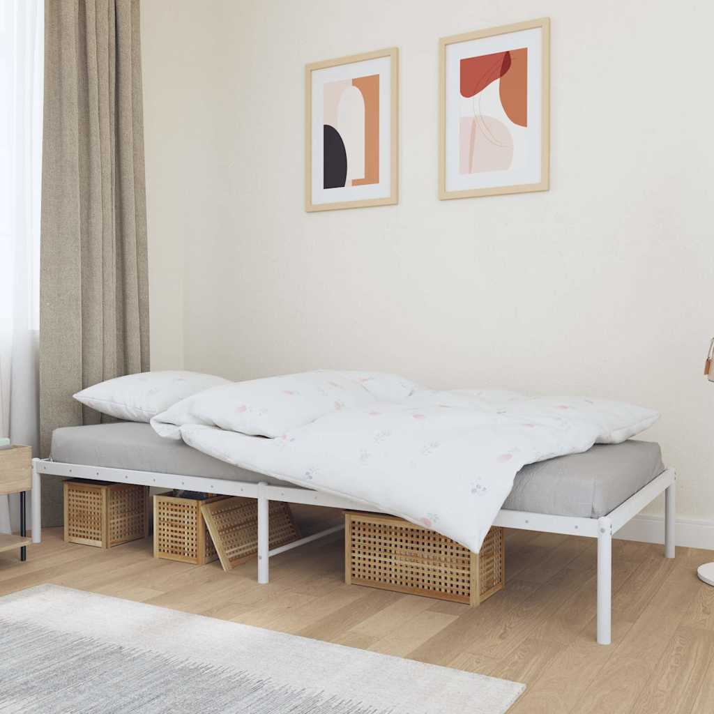 Bedframe metaal wit 90x200 cm – afbeelding 1