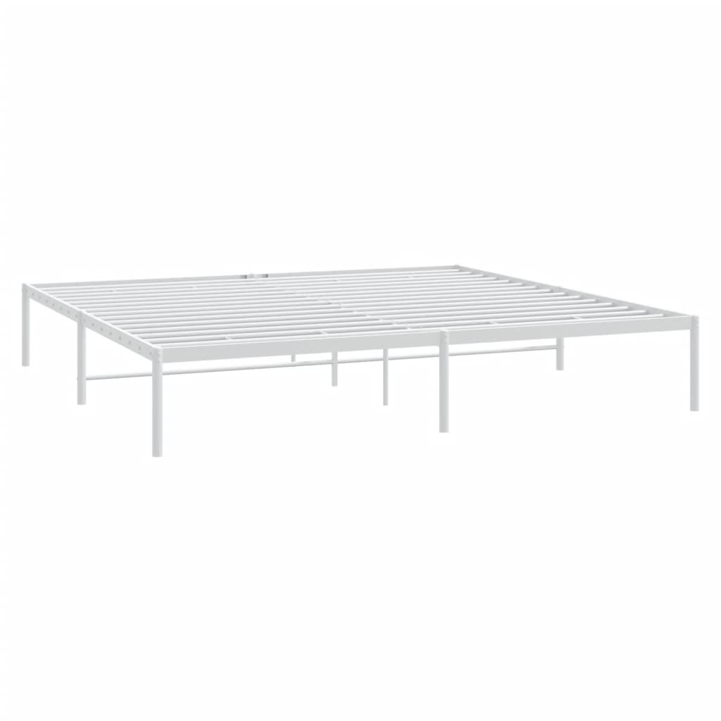Bedframe metaal wit 193x203 cm – afbeelding 3