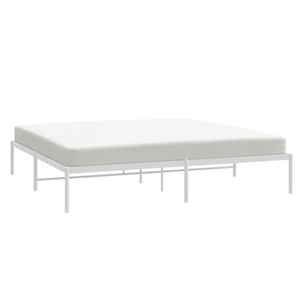 Bedframe metaal wit 193x203 cm – afbeelding 4