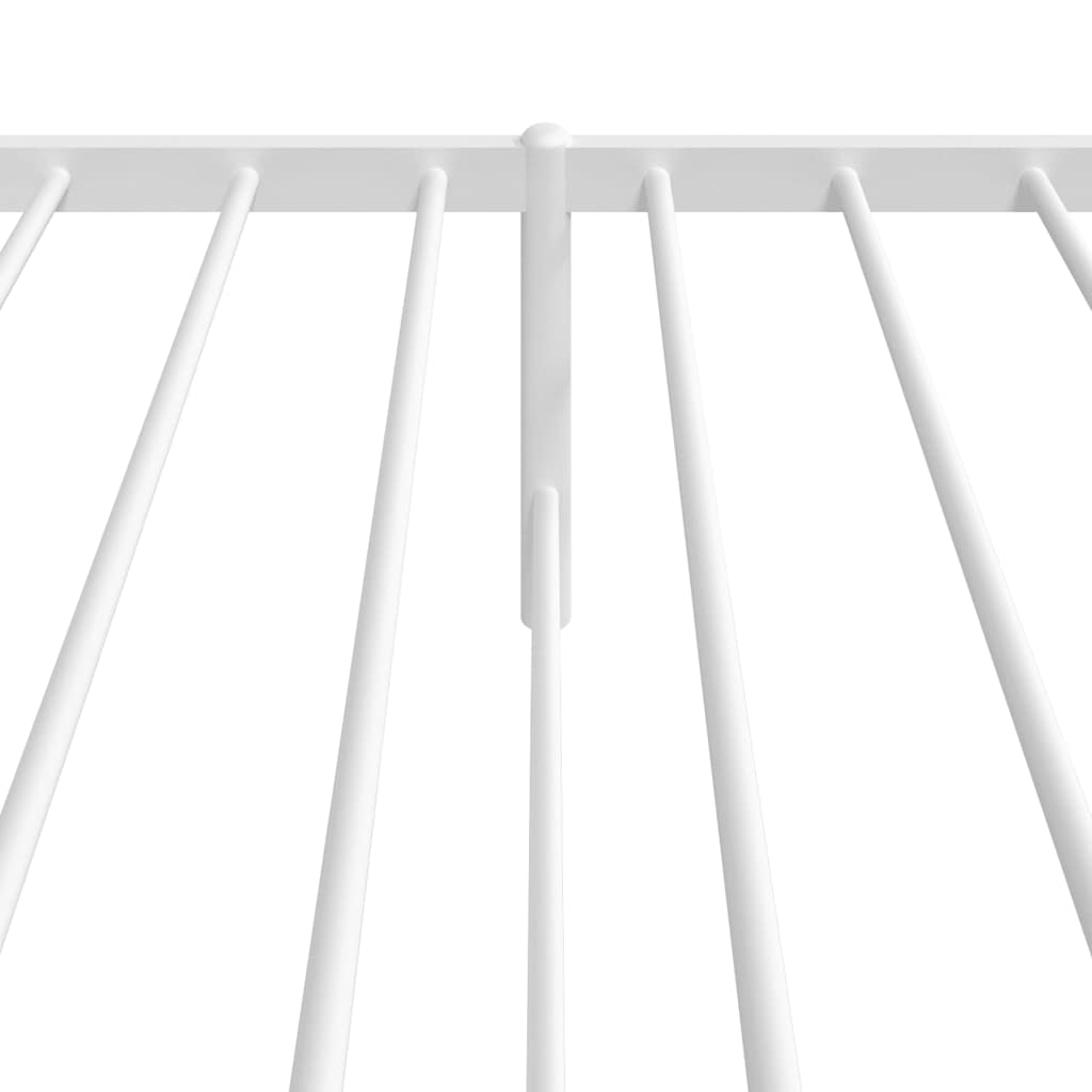 Bedframe met hoofdbord metaal wit 90x200 cm – afbeelding 8