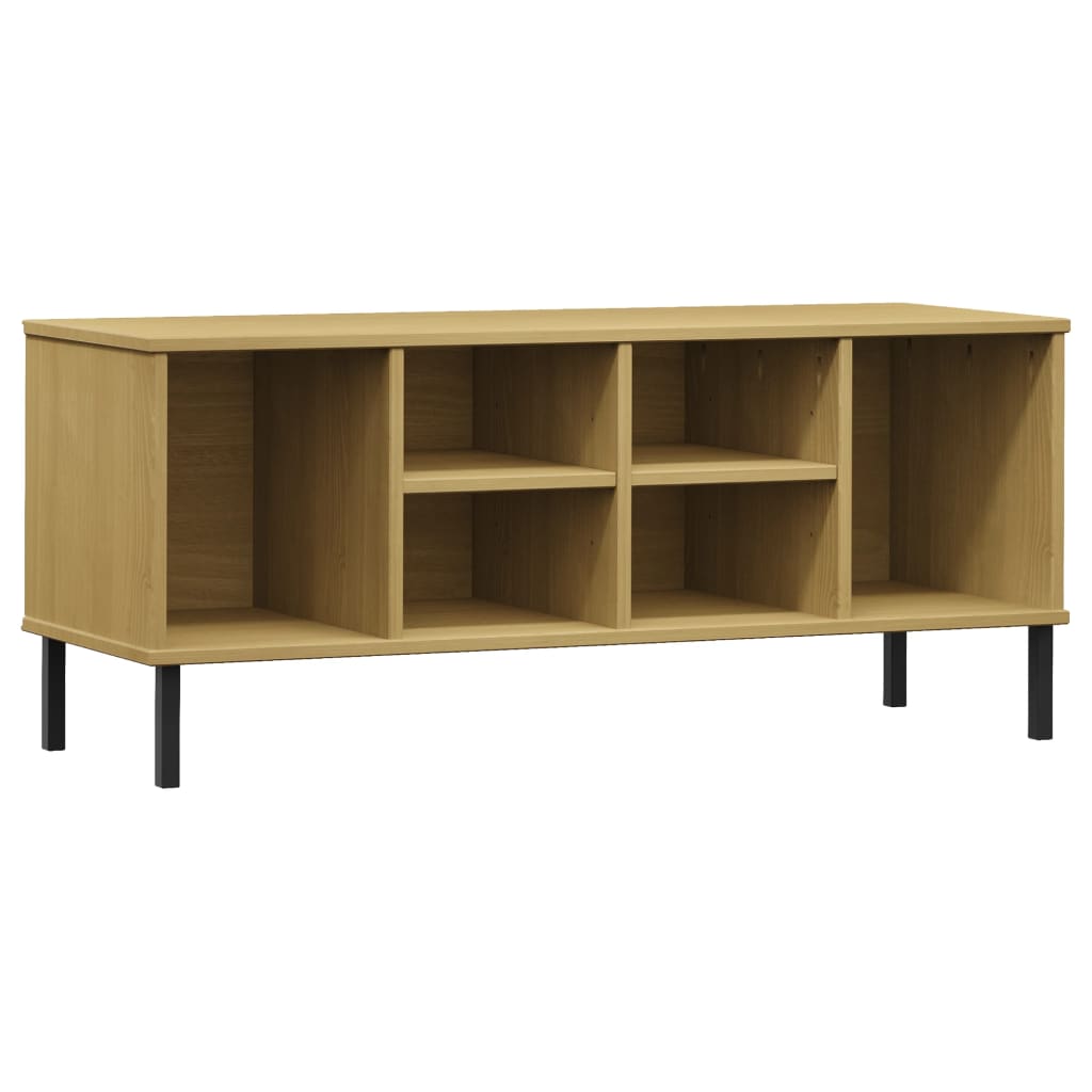 Schoenenrek met metalen poten OSLO 106x35x45cm grenenhout bruin – afbeelding 2
