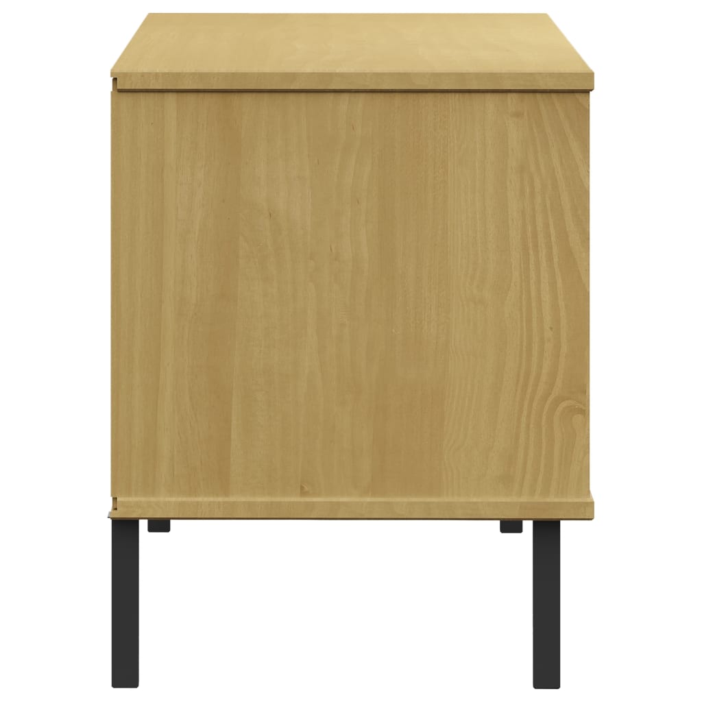 Schoenenrek met metalen poten OSLO 106x35x45cm grenenhout bruin – afbeelding 5