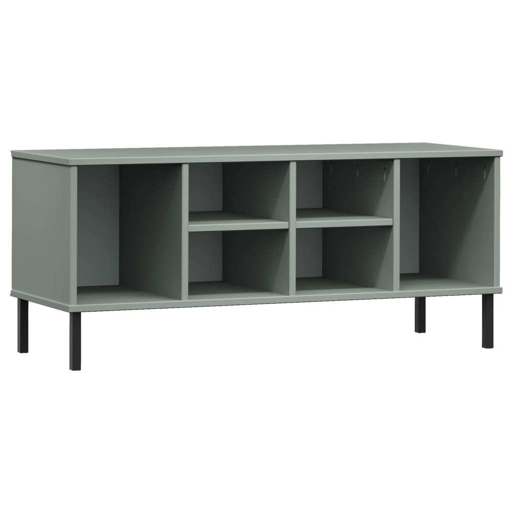 Schoenenrek met metalen poten OSLO 106x35x45 cm grenen grijs – afbeelding 2