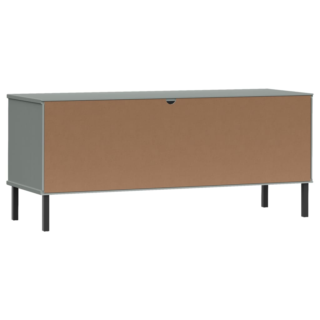Schoenenrek met metalen poten OSLO 106x35x45 cm grenen grijs – afbeelding 6