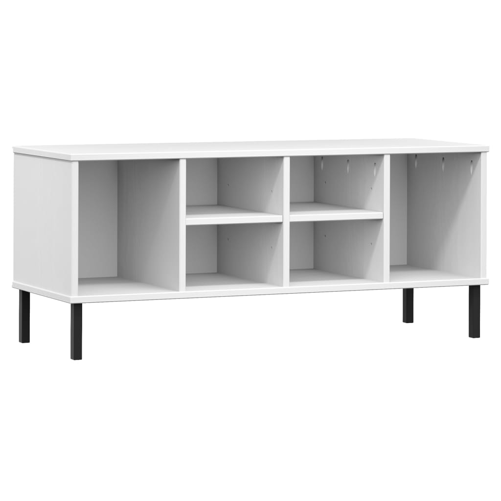 Schoenenrek met metalen poten OSLO 106x35x45 cm grenenhout wit – afbeelding 2