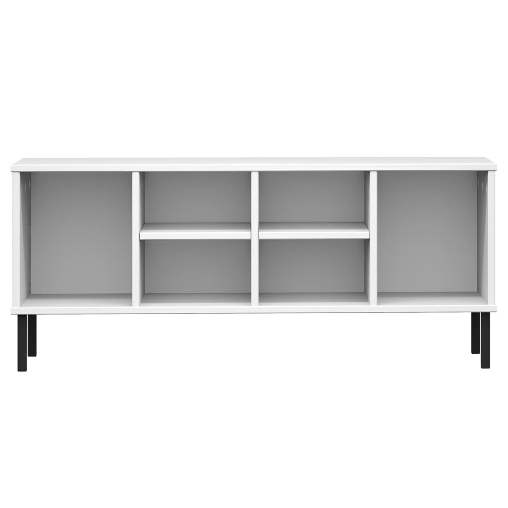Schoenenrek met metalen poten OSLO 106x35x45 cm grenenhout wit – afbeelding 4